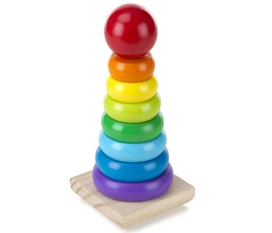 Product image of Melissa & Doug Rainbow Stacker Wooden Ring Educational Toy