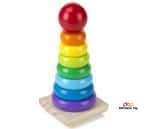 Small Product image of Melissa & Doug Rainbow Stacker Wooden Ring Educational Toy