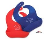 Small Product image of Waterproof Silicone Bib Food Crumb Catcher Blue and Red