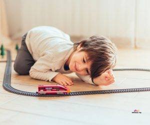 Image of boy and train