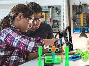 Featured image of dad and daughter and stem toy